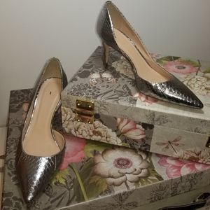J.Crew Valentina Metallic Snakeskin d'Orsay Pumps